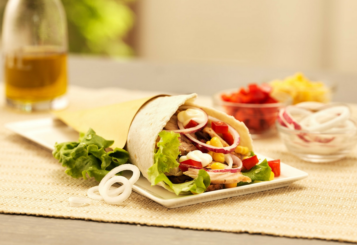 Kurací kebab wrap